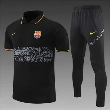 Barcelona Polo black yellow-logo