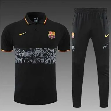 Barcelona Polo black yellow-logo
