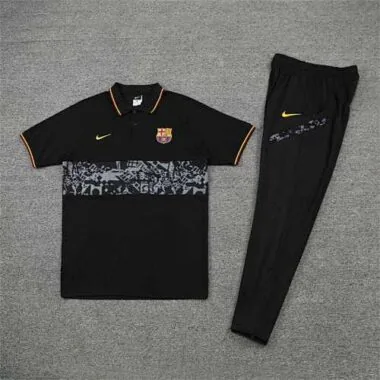 Barcelona Polo black yellow-logo