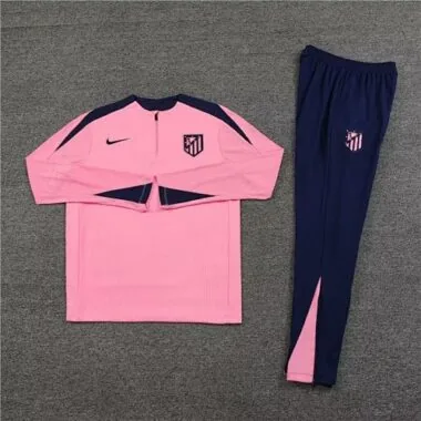 24-25 Atletico Madrid Long Sleeve Tracksuit Pink Training Suits