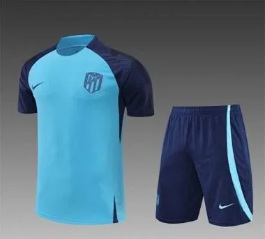 22-23 Atletico Madrid Training Short Sleeve Kit Blue