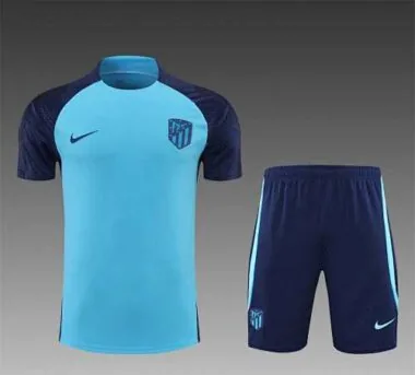 22-23 Atletico Madrid Training Short Sleeve Kit Blue