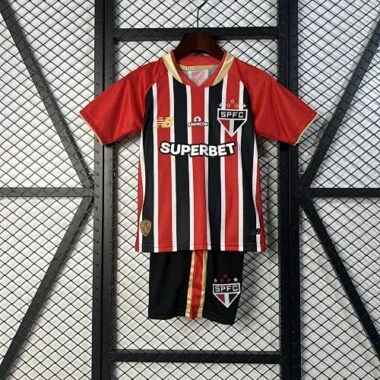 25-26 Kids Sao Paulo FC Away Kit Cheap Football Jersey Wholesale Yupoo
