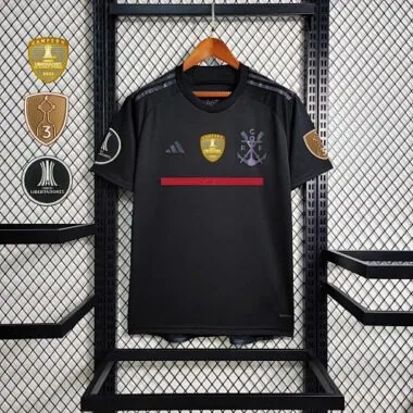 23-24 All sponsor+patch Flamengo Black Soccer Jerseys