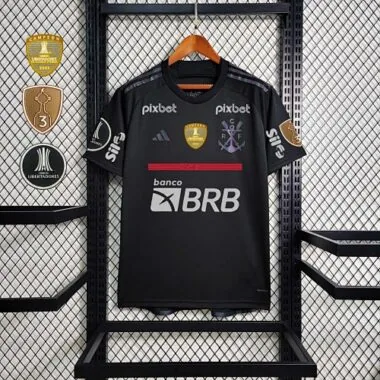 23-24 All sponsor+patch Flamengo Black Soccer Jerseys