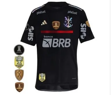 23-24 All sponsor+patch Flamengo Black Soccer Jerseys