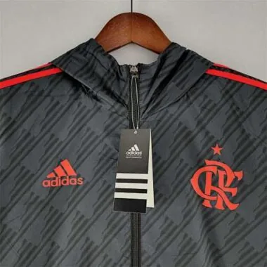 22-23 Flamengo Windbreaker Black Red Edge