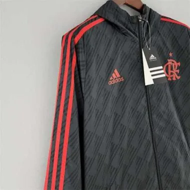 22-23 Flamengo Windbreaker Black Red Edge