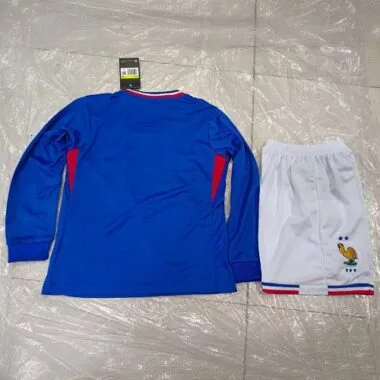 2024 France Home Kid Kits UEFA Euro Long Sleeve Youth Apparels