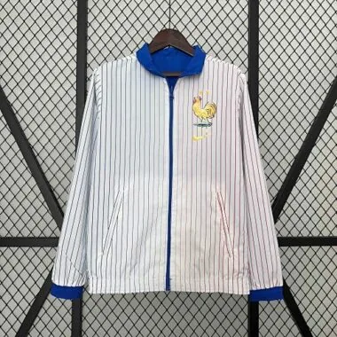 2024 France Trench Coat Reversible Blue&amp;White Double-Sides Jacket