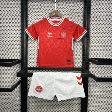 2024 Denmark Home Kid Kits UEFA Euro Youth Apparels