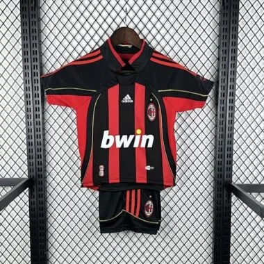 06-07 Retro Kids AC Milan Home Kit Cheap Football Jersey Wholesale Yupoo