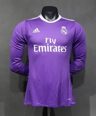 16-17 Retro Player Real Madrid Away Kit Long Sleeve Cheap Football Jersey Wholesale Yupoo