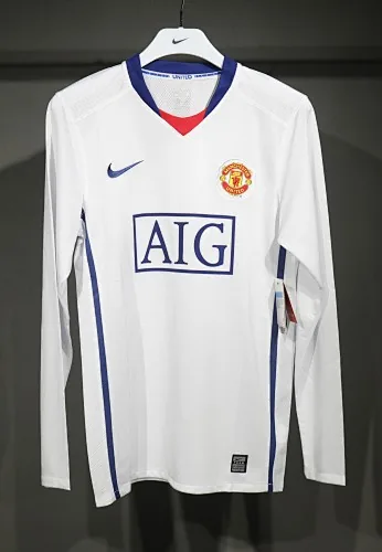 08-09 Retro Player Manchester United Away Kit Long Sleeve Football Jersey Wholesale Yupoo