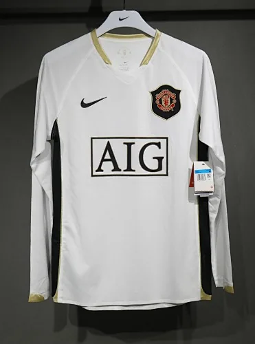 06-07 Retro Player Manchester United Away Kit Long Sleeve Cheap Football Jersey Wholesale Yupoo