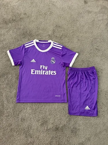 16-17 Retro Kids Real Madrid Away Kit