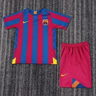 05-06 Retro Kids Barcelona Home Kit Champion League
