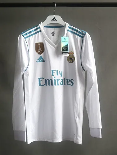 2017-18 Retro Real Madrid Home Kit Player Long Sleeves