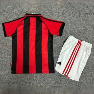 98-99 AC Milan Home Retro Kid Kits Youth Apparels