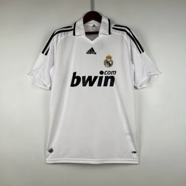 08-09 Real Madrid Retro Home Kit Vintage White Shirt