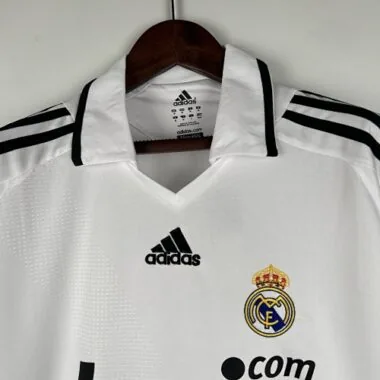 08-09 Real Madrid Retro Home Kit Vintage White Shirt