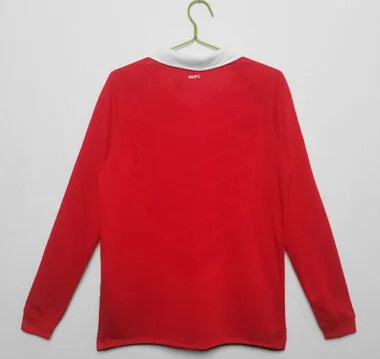 10-11 Manchester United Home Retro Kit Long Sleeve Shirt