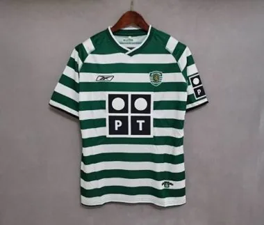 03-04 Sporting Lisbon Home Retro Kit Vintage Shirt Football Jerseys Yupoo