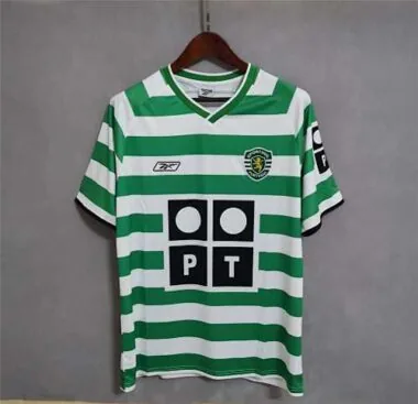 03-04 Sporting Lisbon Home Retro Kit Vintage Shirt Football Jerseys Yupoo