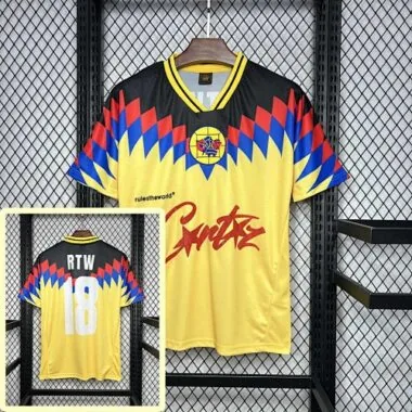 95-96 America RTW Yellow Retro Kit Vintage Shirt