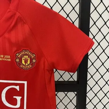 07-08 Manchester United Home Retro Kids Kits Champions League Version Cheap Jerseys Yupoo