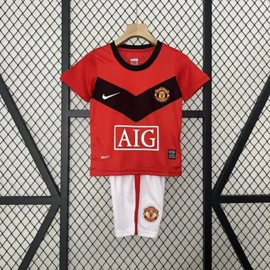 09-10 Manchester United Home Retro Kid Kits Children Sets