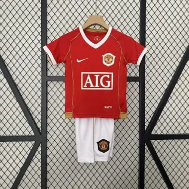 06-07 Manchester United Home Retro Kids Kits Children Sets