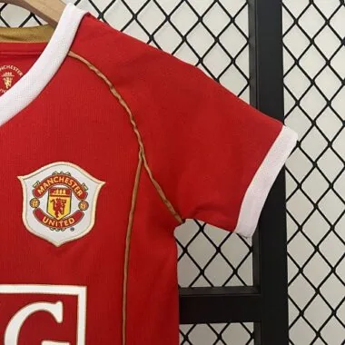 06-07 Manchester United Home Retro Kids Kits Children Sets