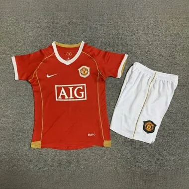 06-07 Manchester United Home Retro Kids Kits Children Sets