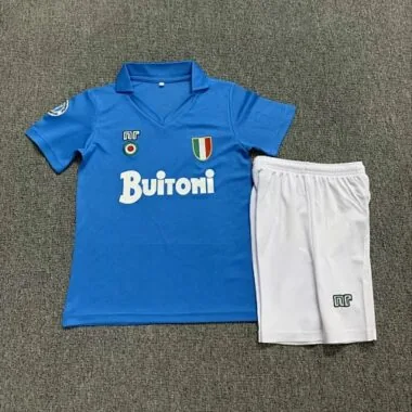 87-88 Napoli Home Kids Retro Kits Maradona Children Shirt