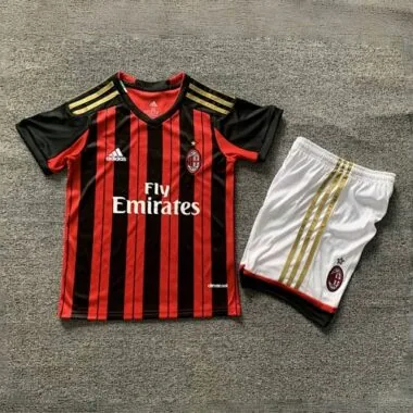 13-14 AC Milan Home Retro Kid Kits Vintage Youth Apparels