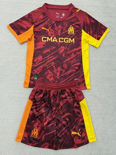 25-26 Kids Marseille Goalkeeper Kit Cheap Soccer Jerseys Yupoo