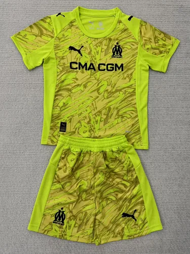25-26 Kids Marseille Goalkeeper Kit Cheap Soccer Jerseys Yupoo