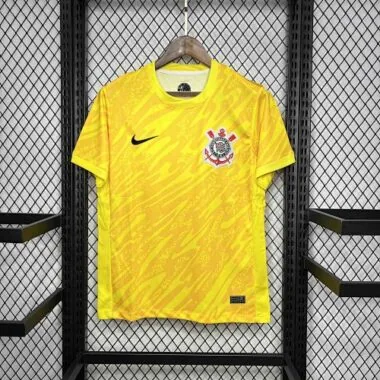 24-25 Corinthians Goalkeeper Yellow Kit Soccer Unifrom