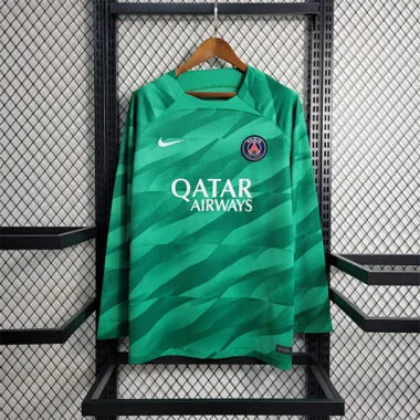 23-24 Camisola de guarda-redes do PSG, verde, de manga comprida