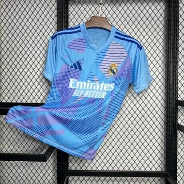 Equipamento azul de guarda-redes do Real Madrid 24-25