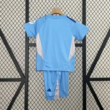 24-25 Real Madrid Goalkeeper Kid Kits Blue Youth Apparels