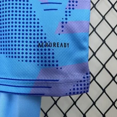 24-25 Real Madrid Goalkeeper Kid Kits Blue Youth Apparels