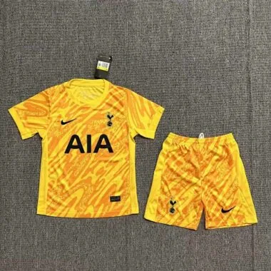 24-25 Tottenham Hotspur Yellow Goalkeeper Kid Kits Youth Apparels