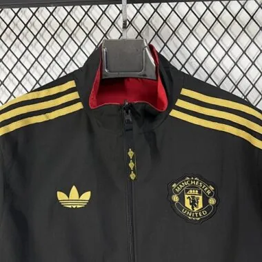 25-26 Manchester United Chinese Knot Reversible Windbreaker Double-Sides Jacket S-3XL