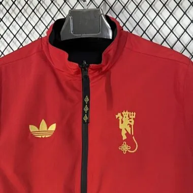 25-26 Manchester United Chinese Knot Reversible Windbreaker Double-Sides Jacket S-3XL