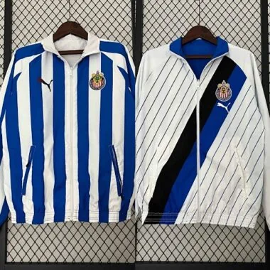 23-24 Chivas Reversible Windbreaker White&Blue Double-Sides Jacket