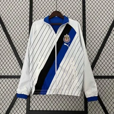 23-24 Chivas Reversible Windbreaker White&Blue Double-Sides Jacket