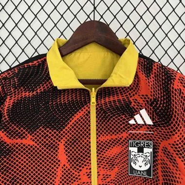 2024 Tigres UANL Orange&Yellow Trench Coat Reversible Windbreaker Double-Sides Jacket