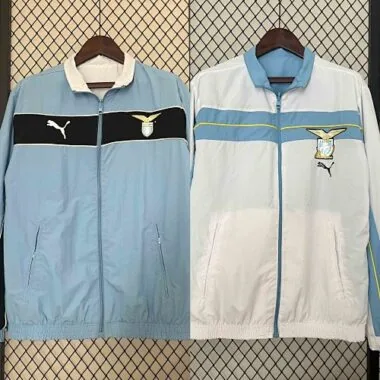 2023/24 Lazio Blue and White Reversible Windbreaker Double-Sides Jacket